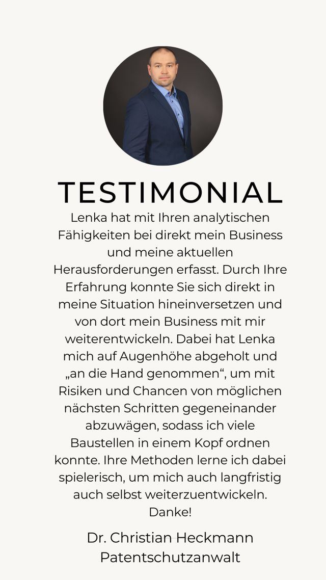 Testimonial von Dr. Christian Heckmann, Patentschutzanwalt